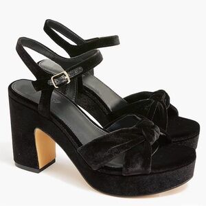 J.Crew Velvet Platform Heeled Sandals